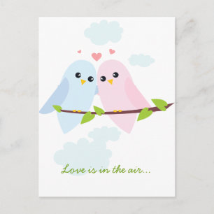 Valentine Love Birds Postkarte