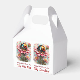 Valentine Love Bug auf blühender Rose Geschenkschachtel