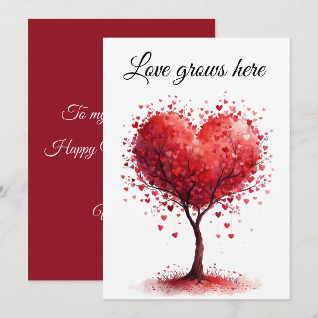 Valentine Love Card | Romantic for Him & Her Dankeskarte (Vorne/Hinten)