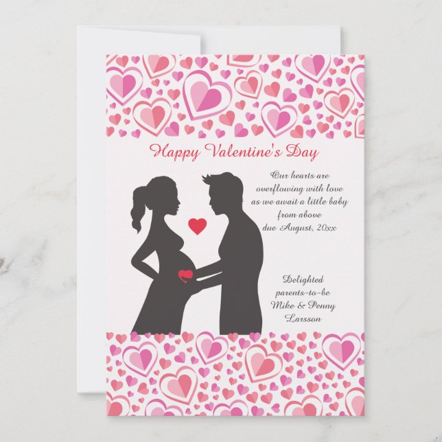 Valentine Love Faire-part de grossesse (Devant)