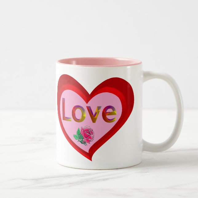 Valentine Love Heart Mug (Droit)
