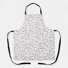 valentine love heart pattern schürze