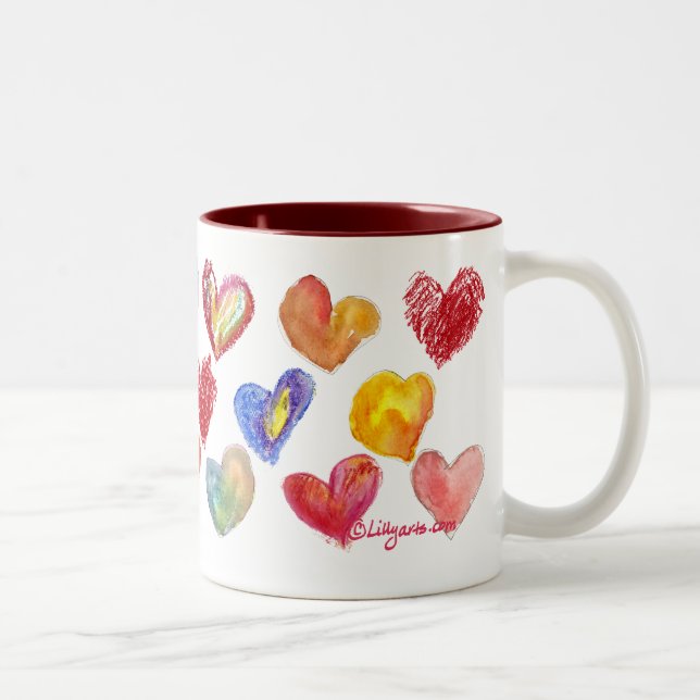 Valentine Love Hearts Mug 2 de 4 (Droit)