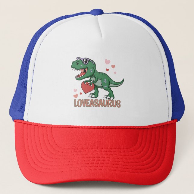 Valentine Loveasaurus Truckerkappe (Vorderseite)