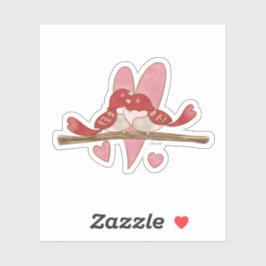 Valentine Lovebirds Sticker