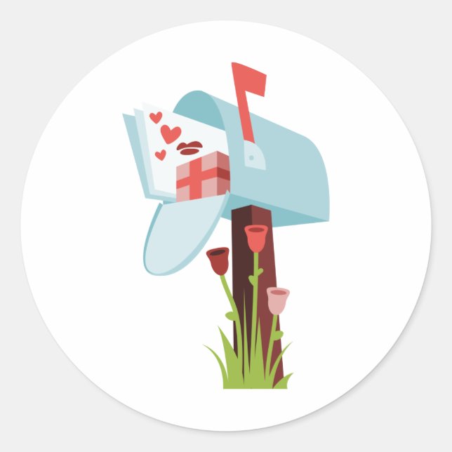 Valentine Mailbox Runder Aufkleber (Vorderseite)