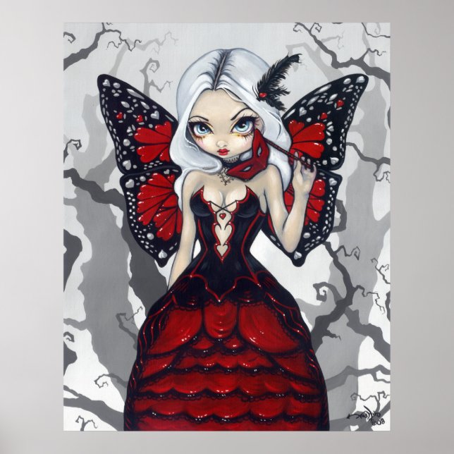 Valentine Masquerade gothic fairy Art Print Poster (Vorne)