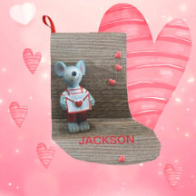 Valentine Maus und Herz auf Land rustikales Holz
