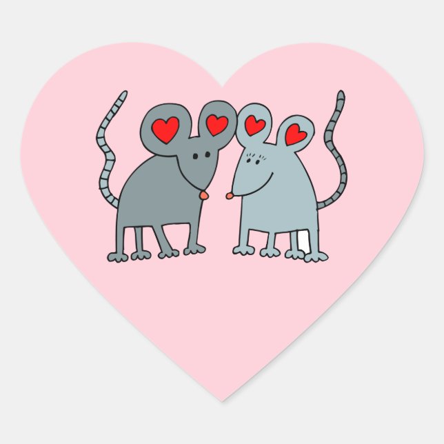 Valentine Mice Heart Stickers (Vorderseite)