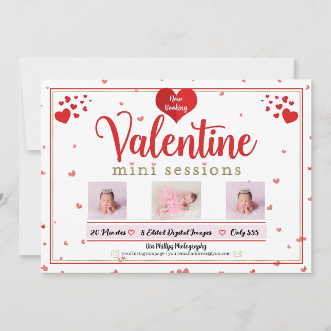 Valentine Mini Sessions Fotografie Minis Foto Einladung (Vorderseite)