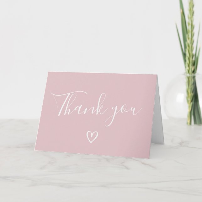 Valentine Minimalistisch Heart Baby Dusche Dankeskarte (Vorderseite)