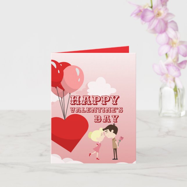 Valentine mit Ballons Karte (Orchidee)
