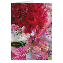 Valentine mit rosa Rosen und China Teacups