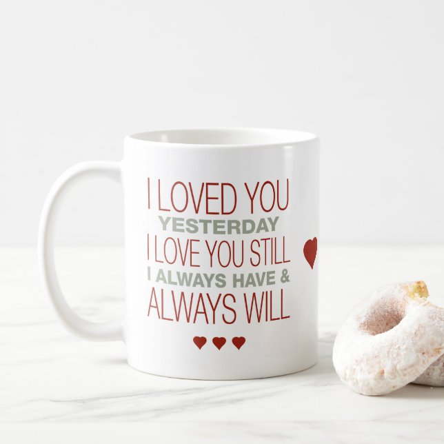 Valentine mit Sprichwort Kaffeetasse (Mit Donut)