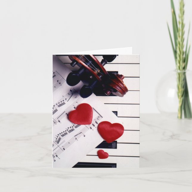 Valentine Music Feiertagskarte (Vorderseite)