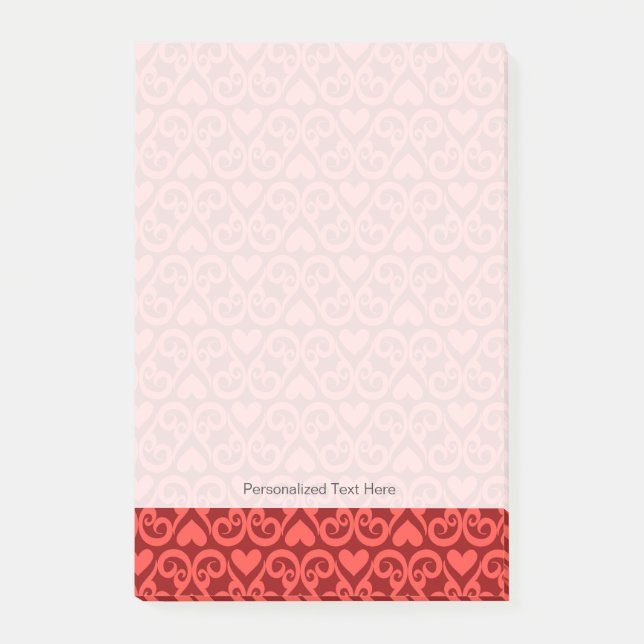 Valentine-Muster 2 Post-it Klebezettel (Vorderseite)
