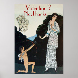 VALENTINE ? NEIN, DANKE /RETRO ANTI VALENTINE'S DA POSTER