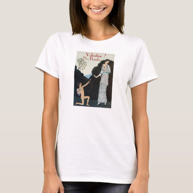 VALENTINE ? NEIN, DANKE /RETRO ANTI VALENTINE'S DA T-Shirt (Vorderseite)