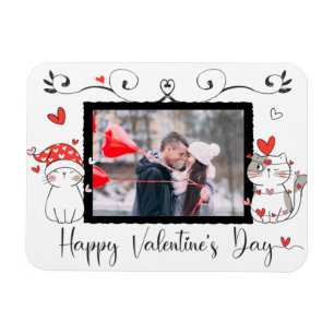 Valentine Niedlich Cat Hearts Custom Foto Magnet