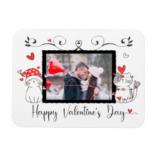 Valentine Niedlich Cat Hearts Custom Foto Magnet