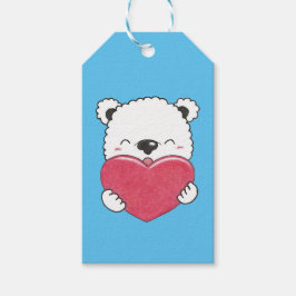 Valentine Niedlich Polar Bär Cartoon Herzgeschenk Geschenkanhänger