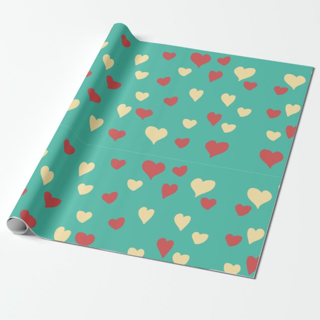 Valentine, niedliche Handgemälde Geschenkpapier (Ungerollt)