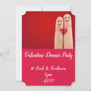 Valentine niedliche Herzen whimsical Abendessen Pa Einladung