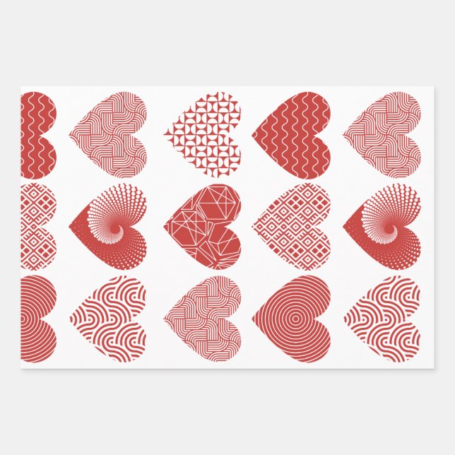 Valentine niedliche Liebe Geschenkpapier Set (Vorderseite)