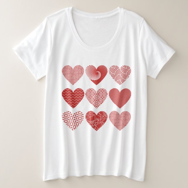Valentine niedliche Liebe Große Größe T-Shirt (Design vorne)