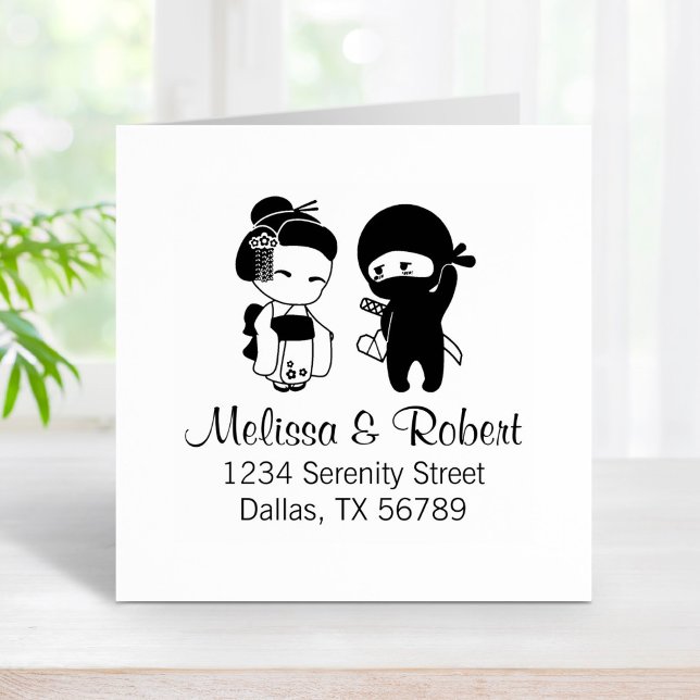 Valentine Ninja und Geisha Gummistempel (Von Creator hochgeladen)