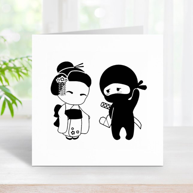 Valentine Ninja und Geisha Gummistempel (Von Creator hochgeladen)