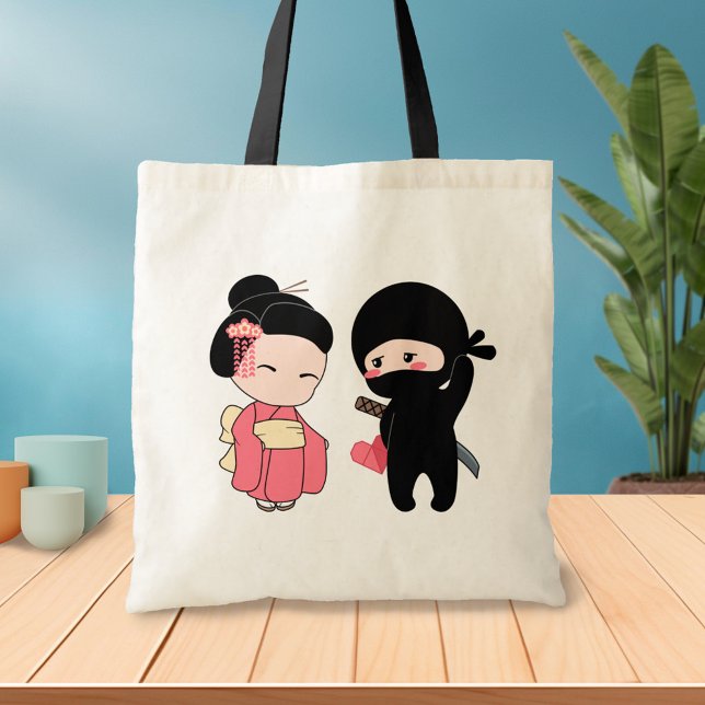 Valentine Ninja und Geisha Tragetasche (Von Creator hochgeladen)