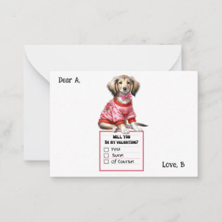 Valentine Note für individuell anpassbare Dackel Mitteilungskarte
