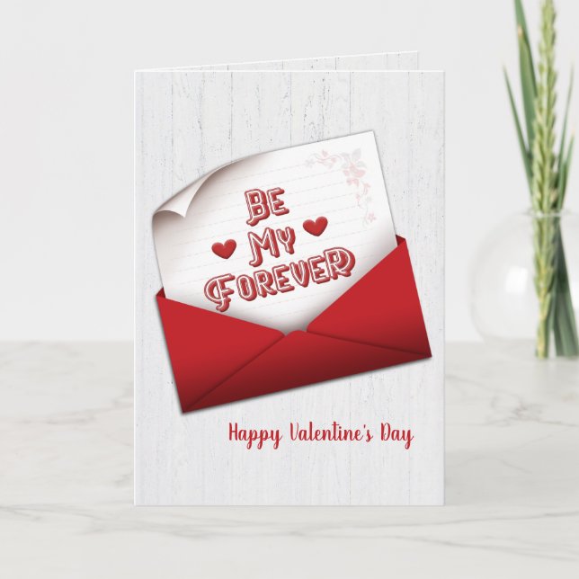Valentine Note in Red Envelope Karte (Vorderseite)