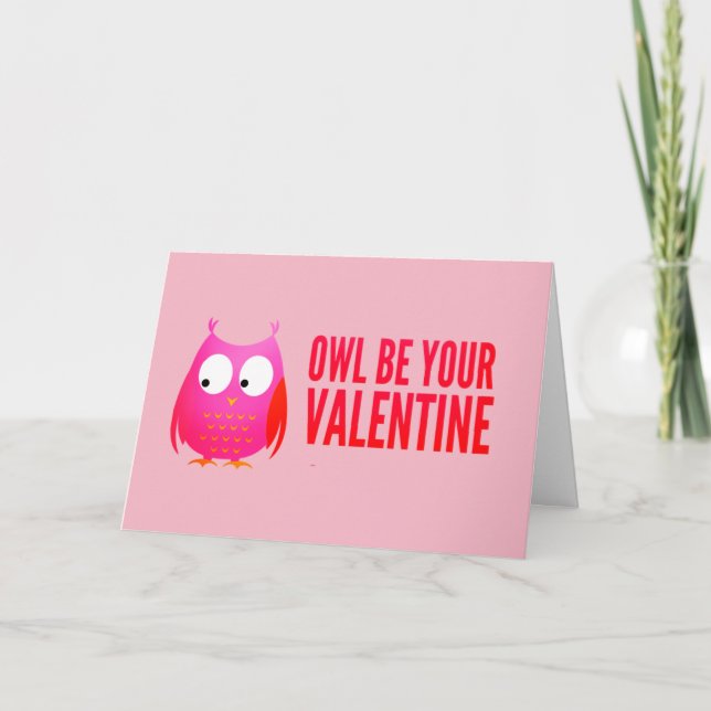 Valentine Owl Custom Karte (Vorderseite)