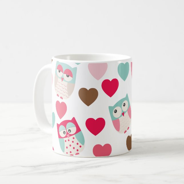 Valentine Owl Kaffeetasse (Vorderseite Links)