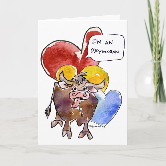 Valentine Oxymoron OX Liebe Feiertagskarte (Vorderseite)