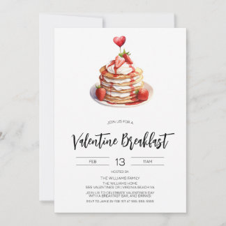 Valentine Pancake Frühstück Einladung
