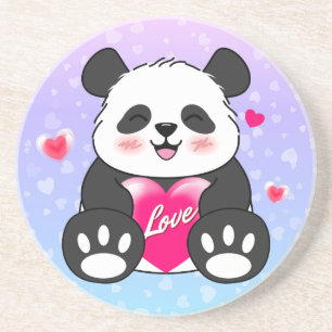 Valentine Panda in Liebe Getränkeuntersetzer