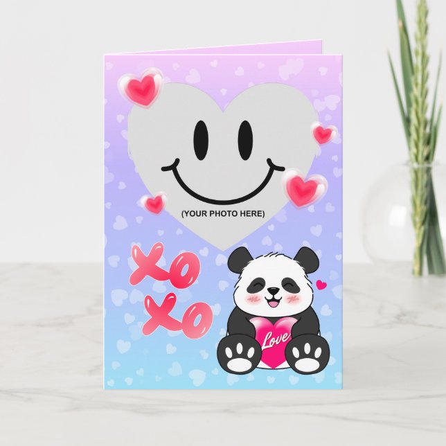 Valentine Panda in Liebe Karte (Vorderseite)