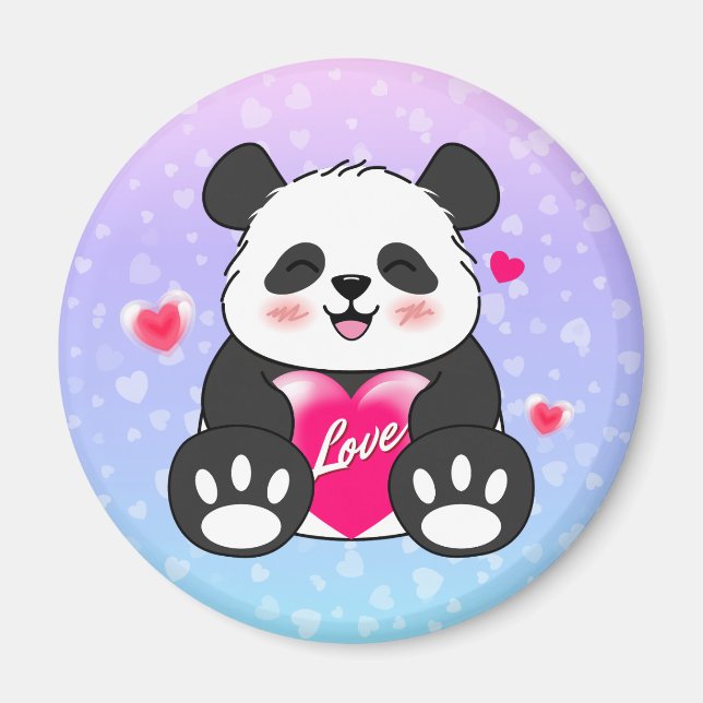 Valentine Panda in Liebe Magnet (Vorne)