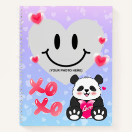 Valentine Panda in Liebe Notizbuch