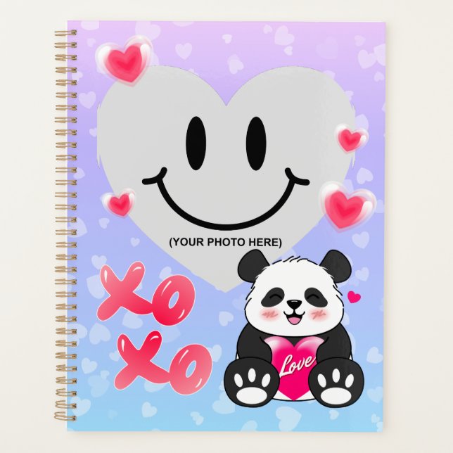 Valentine Panda in Liebe Planer (Vorderseite)