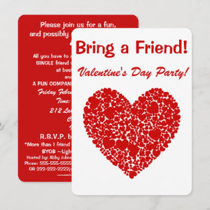 Valentine Party Bring einen Freund!-Lacey Rotes He Einladung