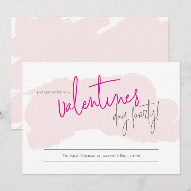 Valentine-Party Einladung | VALENTINSTAG (Vorne/Hinten)