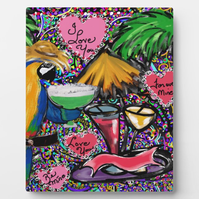 Valentine Party Parrot Fotoplatte (Vorderseite)