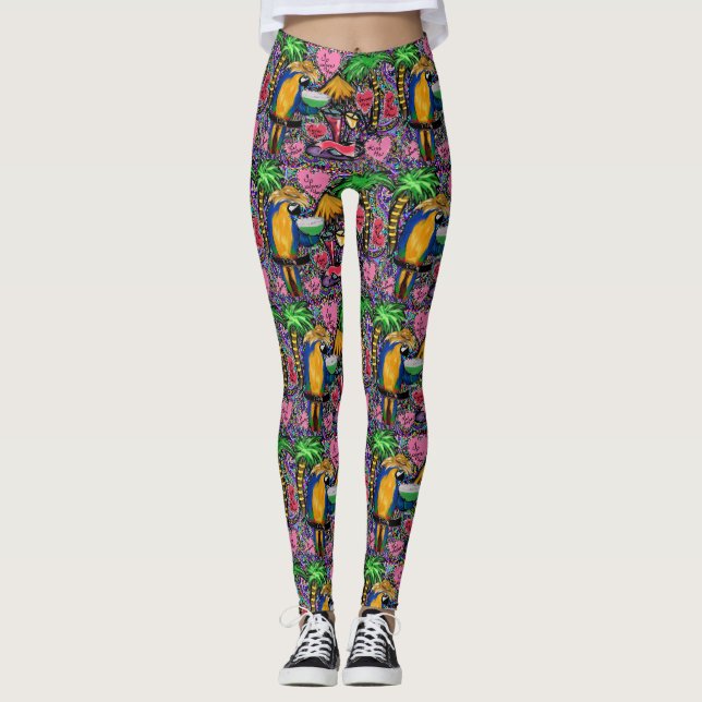 Valentine Party Parrot Leggings (Vorderseite)