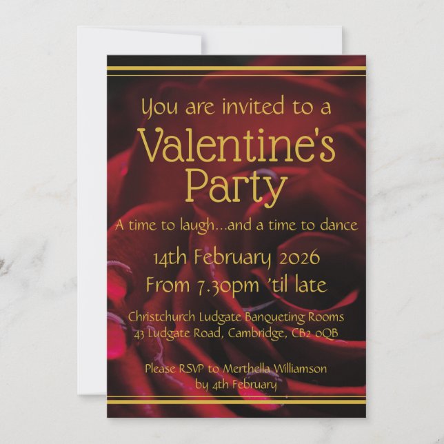 VALENTINE PARTY Scripting Christliche Feier Einladung (Vorderseite)