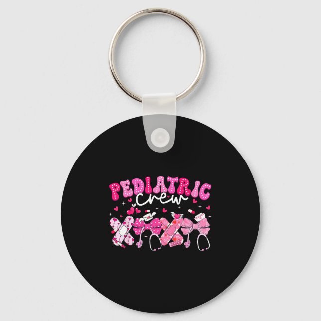 Valentine Pediatric Crew Xoxo Nurse Coquette Bow P Schlüsselanhänger (Vorderseite)