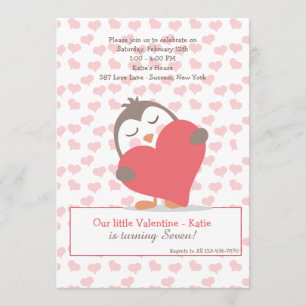 Valentine Penguin Einladung